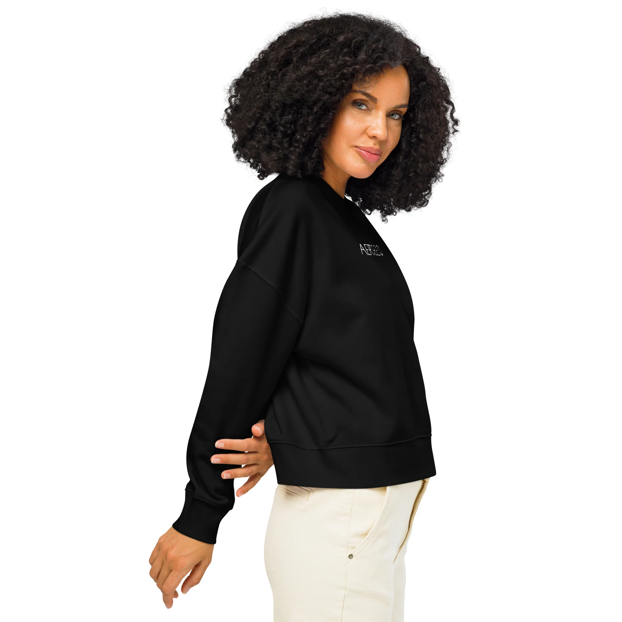 Aeroblend Organic Crewneck Sweatshirt | Black - Image 4